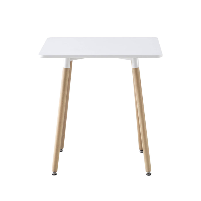 Table à manger carrée et 2 chaises blanches scandinaves - Hedvig