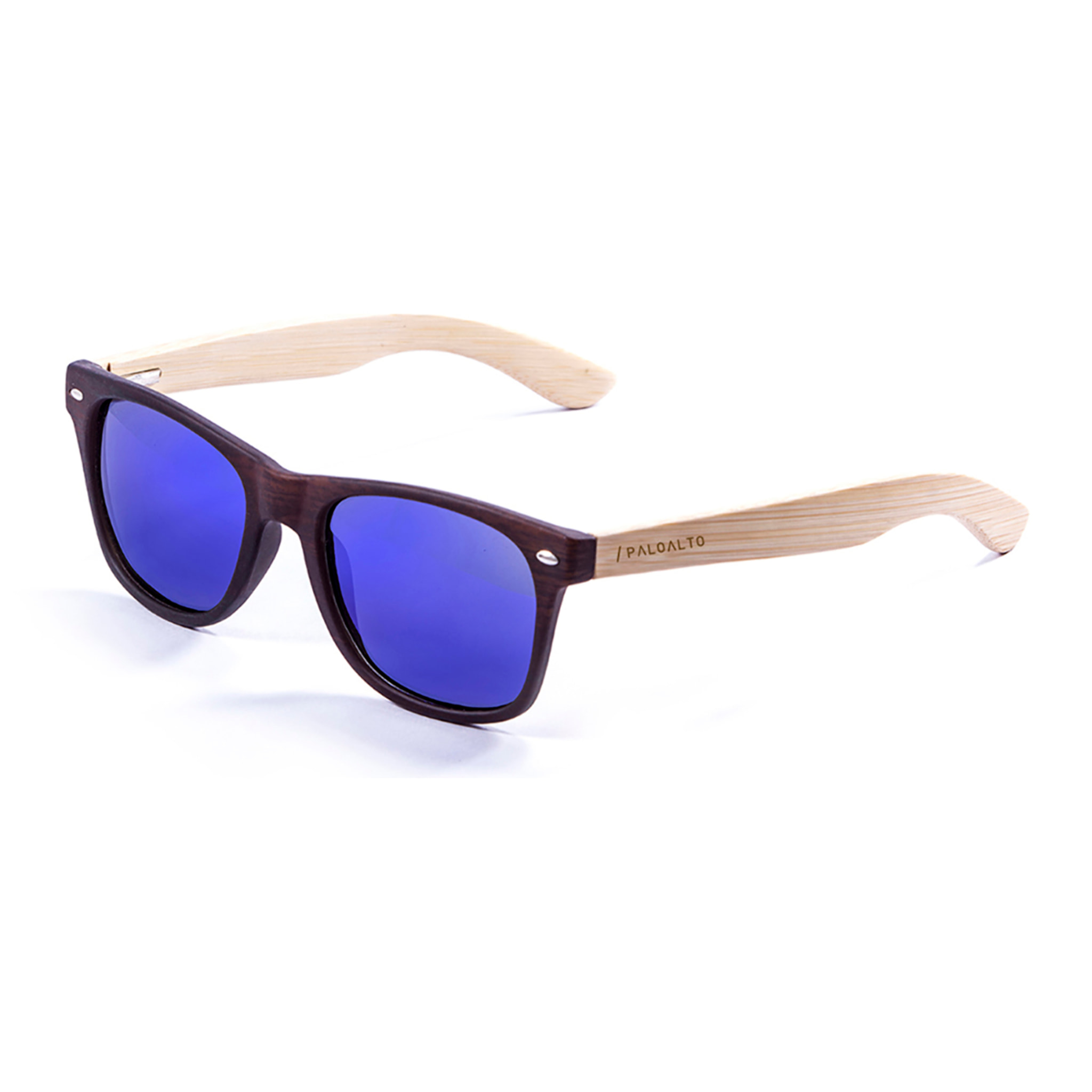 Gafas de sol PALO ALTO NOB HILL - Madera marrón oscuro / Revo azul