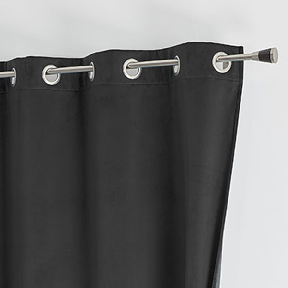 Rideau isolant et occultant en velours doublé polaire - Gris anthracite