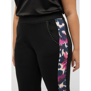 Fiorella Rubino - Pantalones de felpa con estampado - Negro