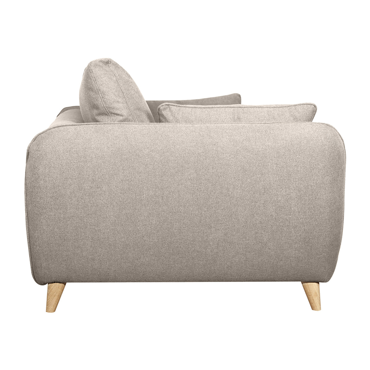 Canapé convertible scandinave 3 places en tissu beige avec matelas 10 cm CREEP