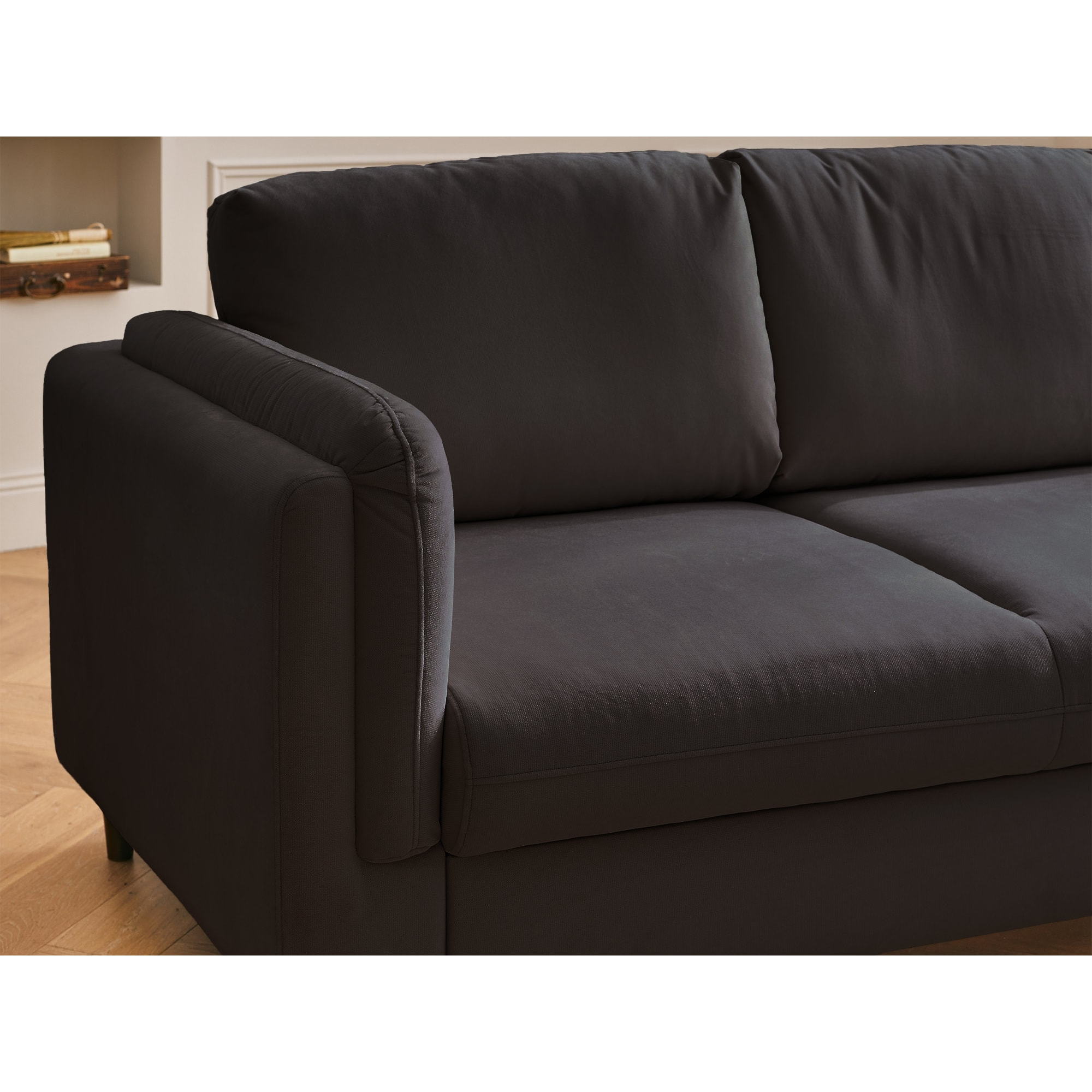 Brooke - canapé 3 places - convertible - en velours - Gris foncé