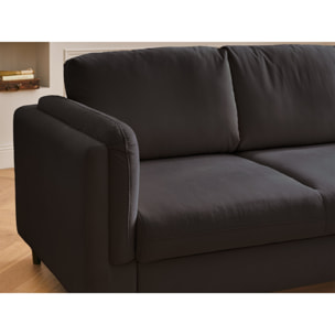Brooke - canapé 3 places - convertible - en velours - Gris foncé