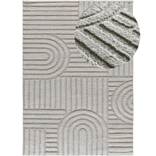 JUNO Alfombra geométrica con relieve gris, varias medidas disponibles.