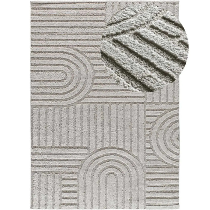 JUNO Alfombra geométrica con relieve gris, varias medidas disponibles.