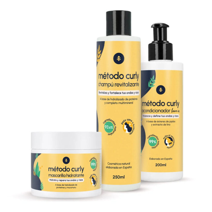 Pack Método Curly: champú, mascarilla y leave in Planeta Huerto