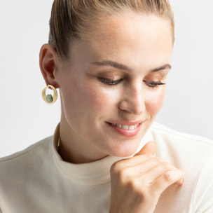 Pendientes con Amazonita acabado oro 18k