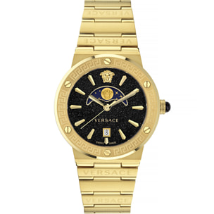 Versace Reloj Analógico De Cuarzo. Greca Logo Moonphase
