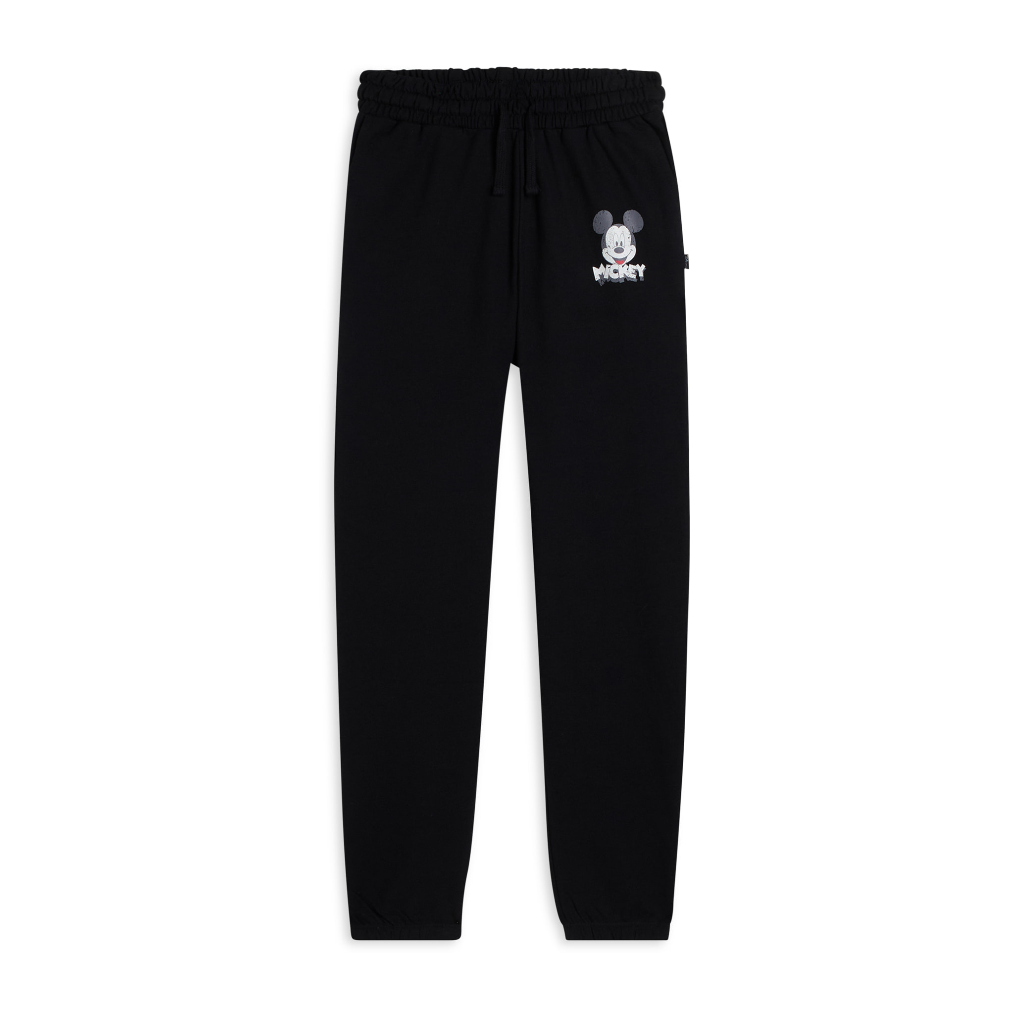 Pantaloni Jogger neri regular fit con stampa Mickey Mouse