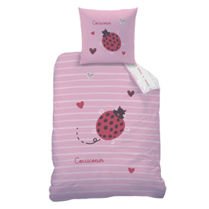 Parure de lit imprimée 100% coton, COCCI COEUR