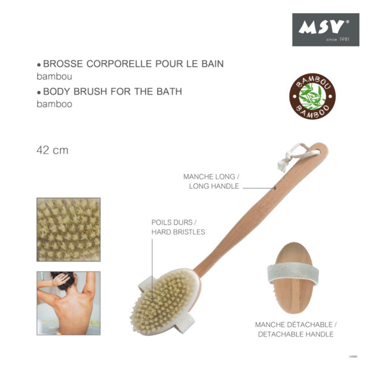 BROSSE EN BAMBOU POUR LE BAIN 42cm