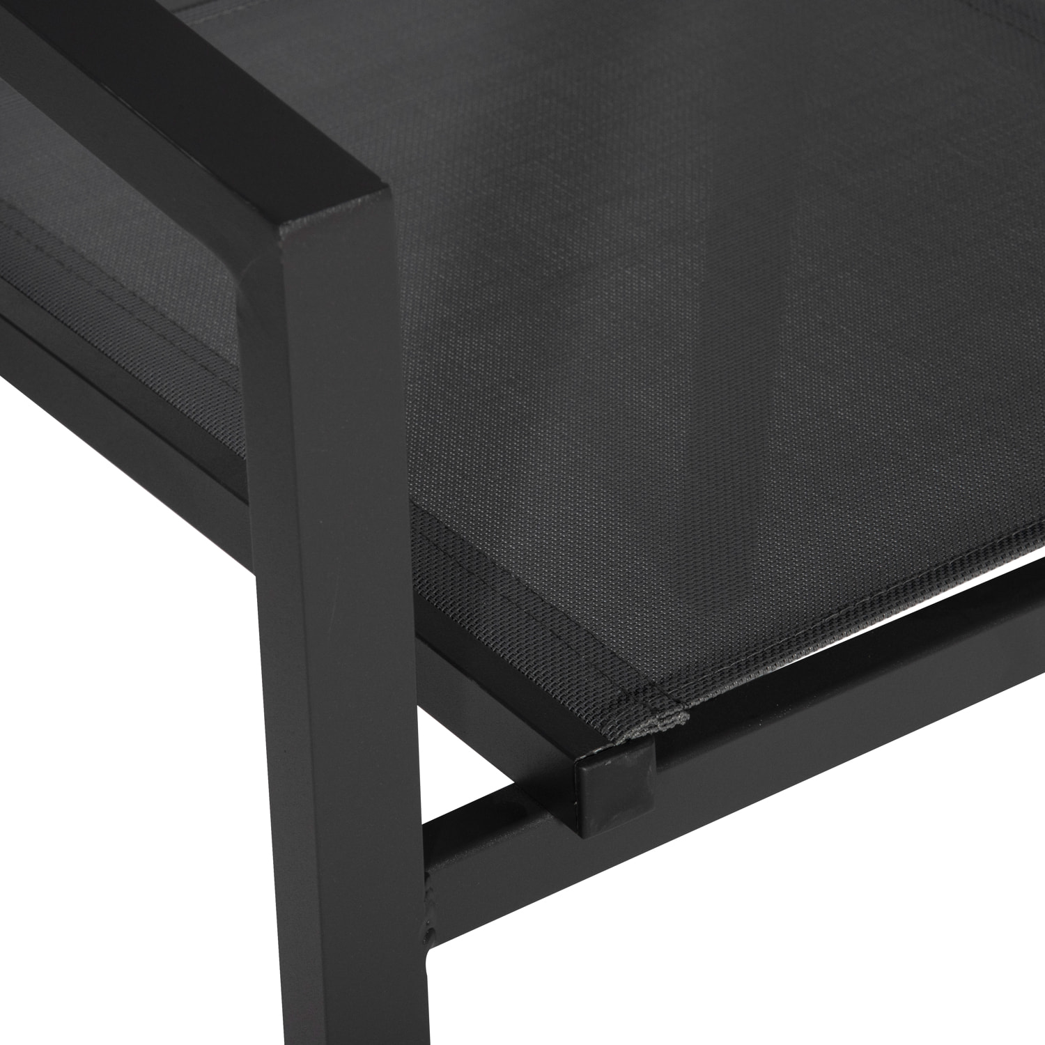 Lot de 4 chaises en aluminium anthracite - textilène gris