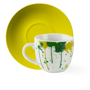 Set 6 Tazzine Caffè con Piattini Excelsa – Dripping, Porcellana Multicolore