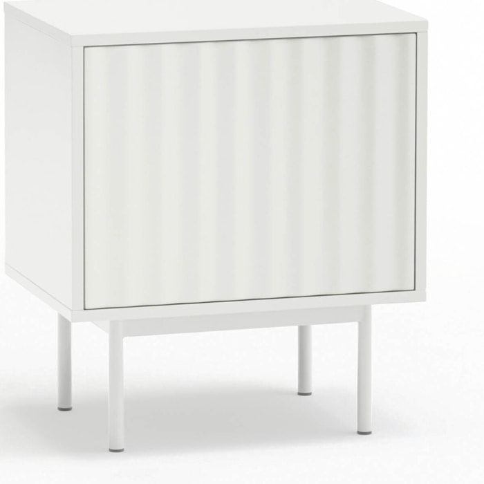 Mesita de noche Sierra 1 cajón y 1 cajón interno blanca