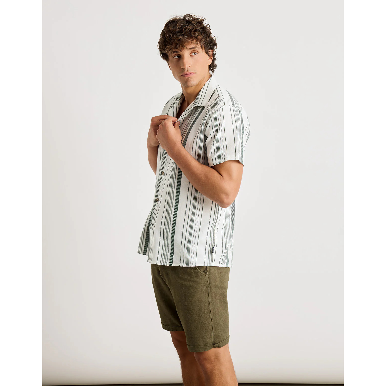 Camisa Manga Corta Rayas Algodón - Linin