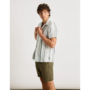Camisa Manga Corta Rayas Algodón - Linin