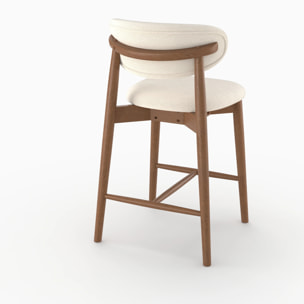 Lot de 2 chaises pour ilot central 64,5 cm en tissu beige - Yuna