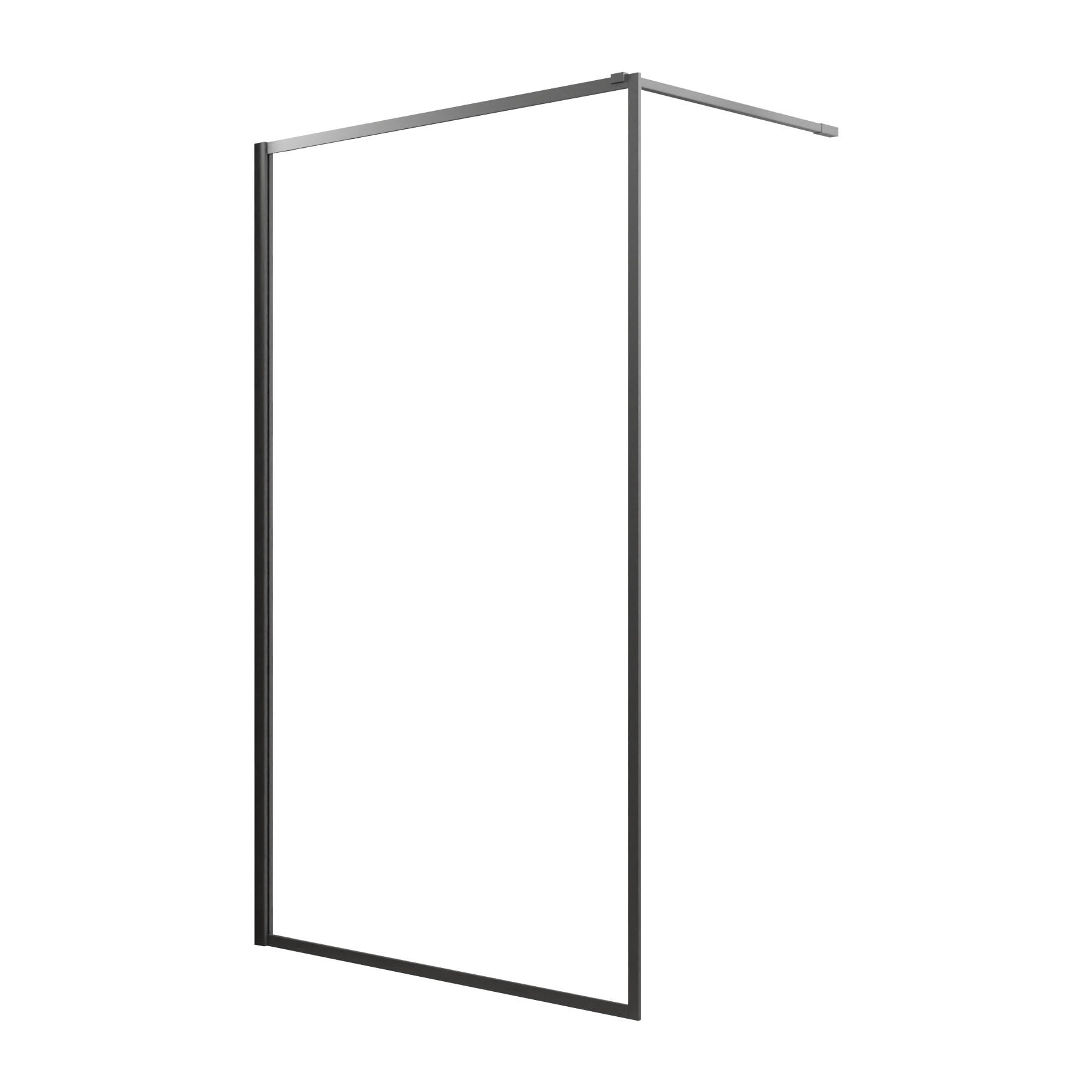 Paroi de Douche 120x200 cm - Cadre et Bras en Aluminium Finition Gun Metal - Verre Trempé 6 mm