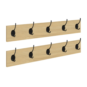 Porte manteau mural Memphis 5 patères - lot de 2