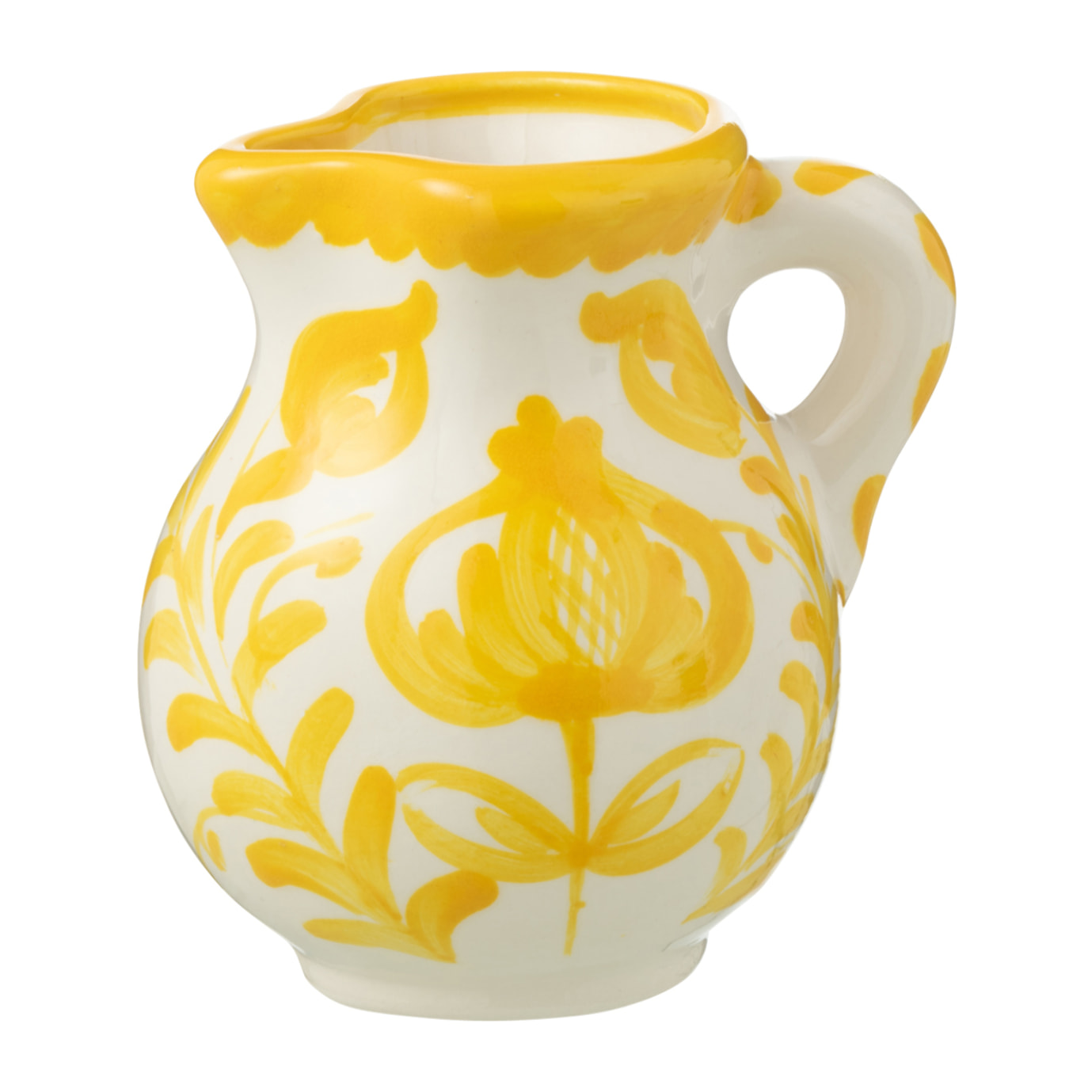 J-Line cruche Granada - céramique - blanc/jaune - small