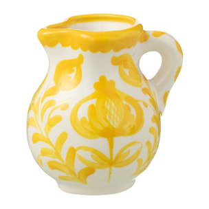 J-Line cruche Granada - céramique - blanc/jaune - small
