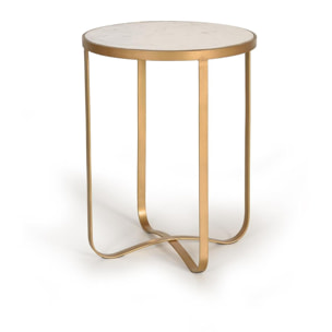 Mesa auxiliar - mármol y metal - 60x45x45cm