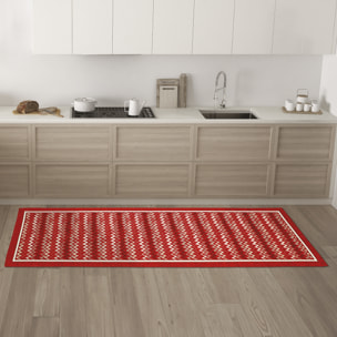 TAPPETO DA CUCINA DIS.ZIG ZAG COL.PETROLIO 57X140 CM ANTISCIVOLO