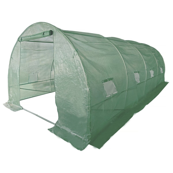 Serre tunelle de jardin 6 x 3 m "Lys" - 18 m² - 140g - Vert