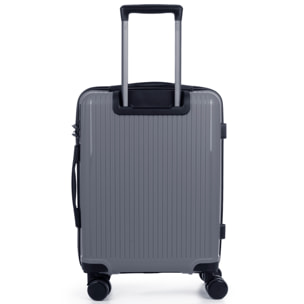 Set di 3 valigie Trolley, in materiale leggero PP resistente alle rotture. Chiusura TSA a combinazione, 4 ruote doppie girevoli a 360°.