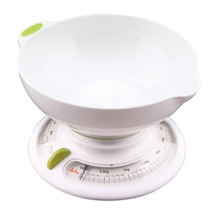 Báscula de cocina con bol JATA 610N hasta 3 kg. Alta precisión. Función de tara