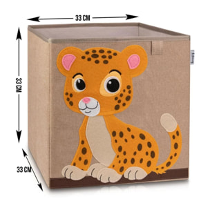 Boîte de rangement en tissu pour enfant "tigre" sur fond foncé, compatible Ikea Kallax Lifeney