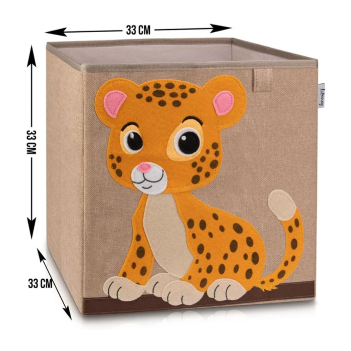 Boîte de rangement en tissu pour enfant "tigre" sur fond foncé, compatible Ikea Kallax Lifeney