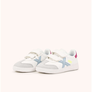 Zapatillas Infantiles con Velcro Blancas y Detalles Pastel MUNICH MINI BARRU VCO 15
