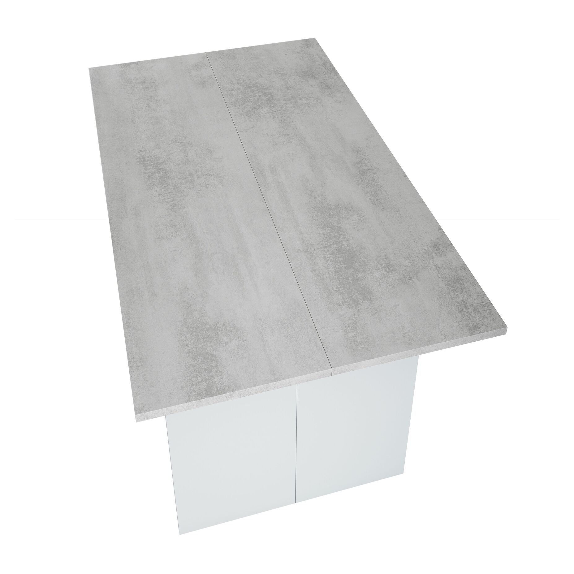 Tavolo Consolle Allungabile A Libro Bilbao 35-70 Cm Tavolo Salvaspazio Multiposizione Design Moderno Elegante Casa Ufficio Bianco E Grigio Cemento