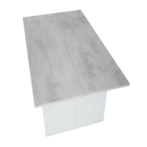 Tavolo Consolle Allungabile A Libro Bilbao 35-70 Cm Tavolo Salvaspazio Multiposizione Design Moderno Elegante Casa Ufficio Bianco E Grigio Cemento