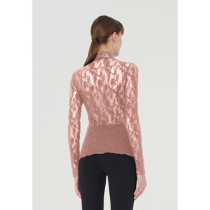 Top a maniche lunghe Floral Lace Top Long Sleeves
