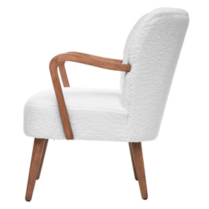 Fauteuil "Chiara" bouclette blanc