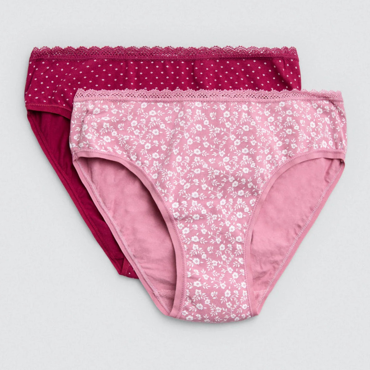 Confezione da 2 mutandine midi stampate rosa