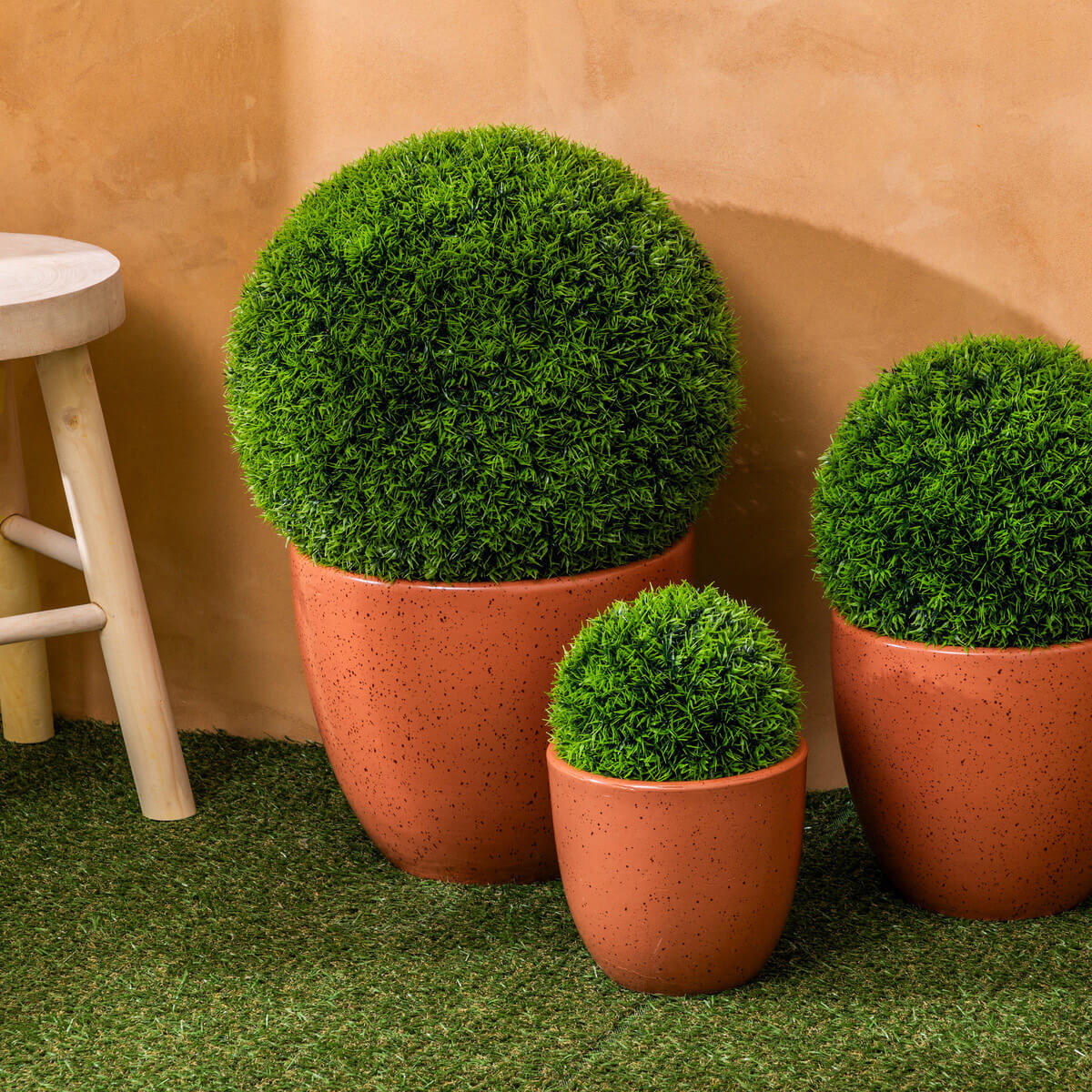 Boule de buis artificiel "Carly" vert D27cm