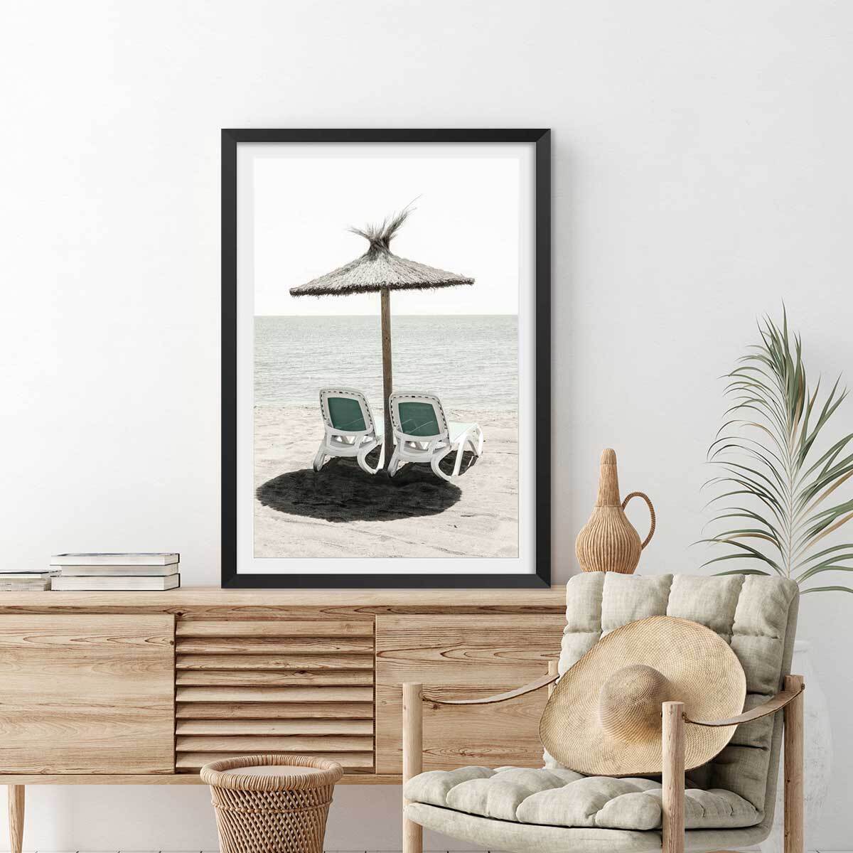 Poster coin d'ombre Affiche + cadre en bois - Noir