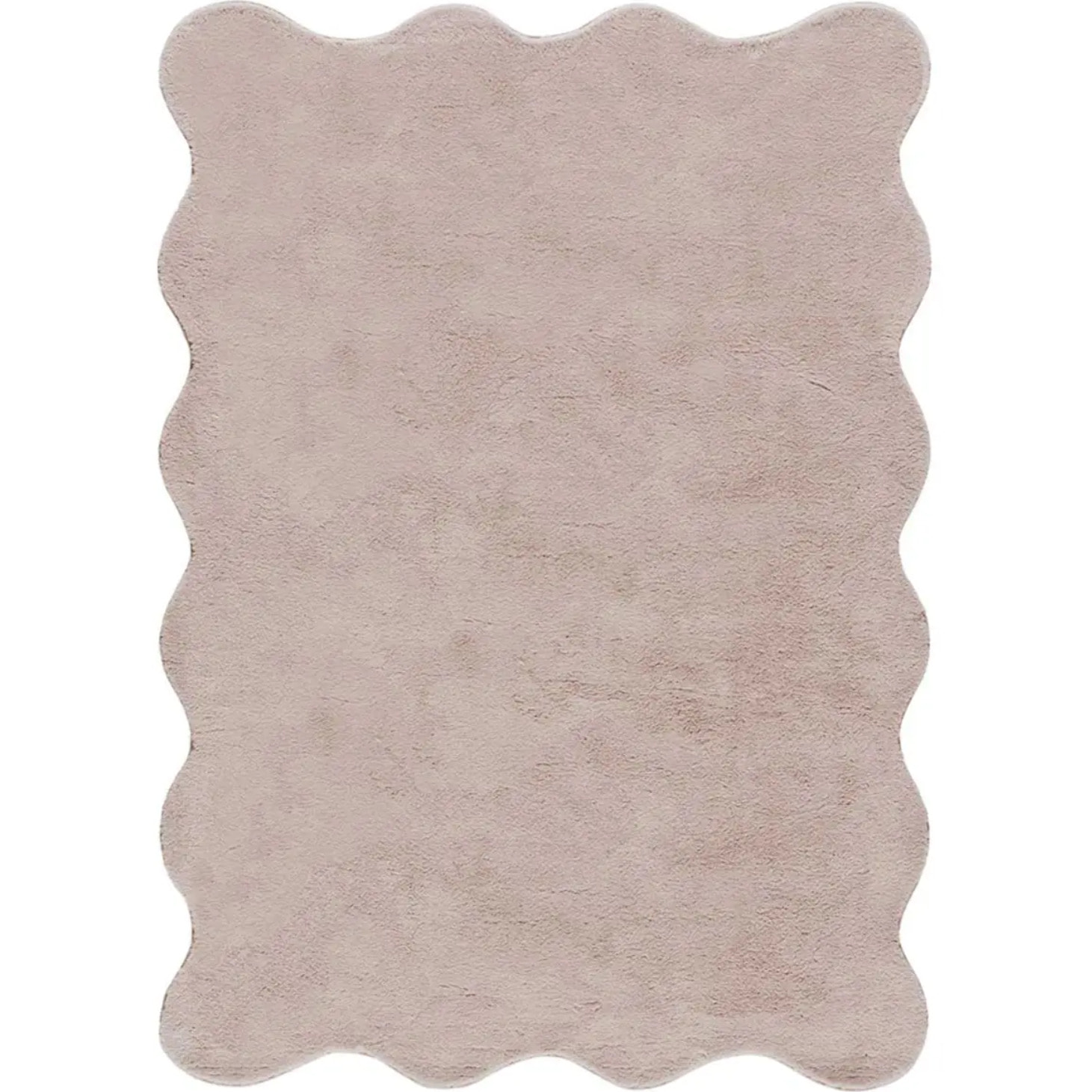 MELLOW Alfombra lavable lisa con borde ondulado maquillaje, varias medidas disponibles.