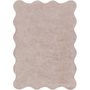 MELLOW Alfombra lavable lisa con borde ondulado maquillaje, varias medidas disponibles.