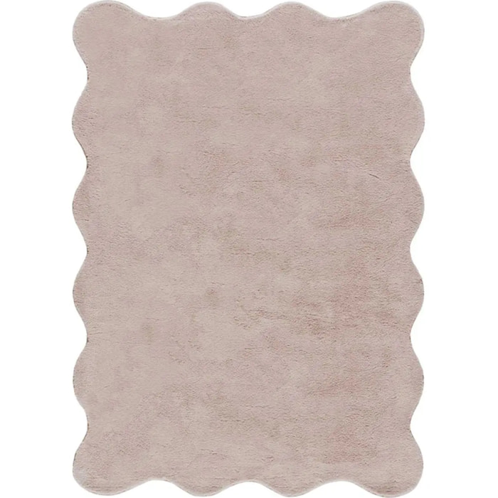 MELLOW Alfombra lavable lisa con borde ondulado maquillaje, varias medidas disponibles.