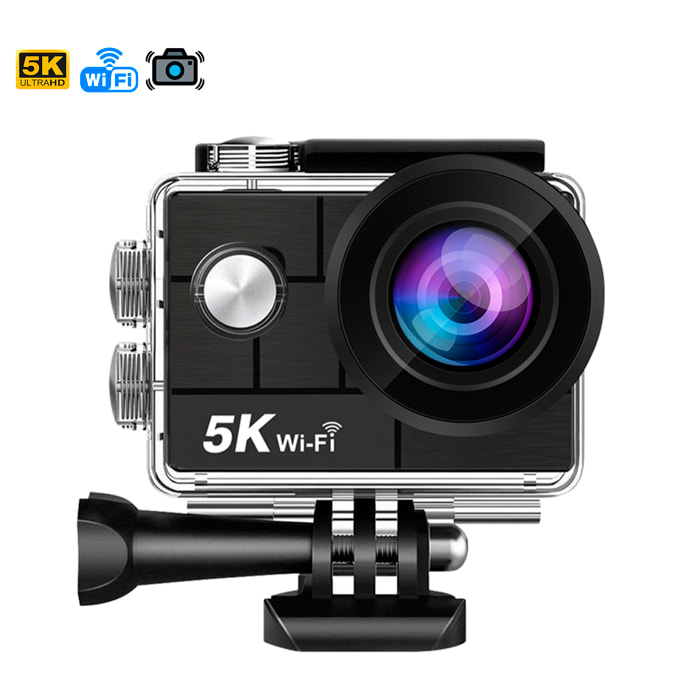 Camera Sportiva AT-M44 R 5k 30fps con 47,75 mpx, schermo da 2" con una moltitudine di accessori sportivi e WIFI.