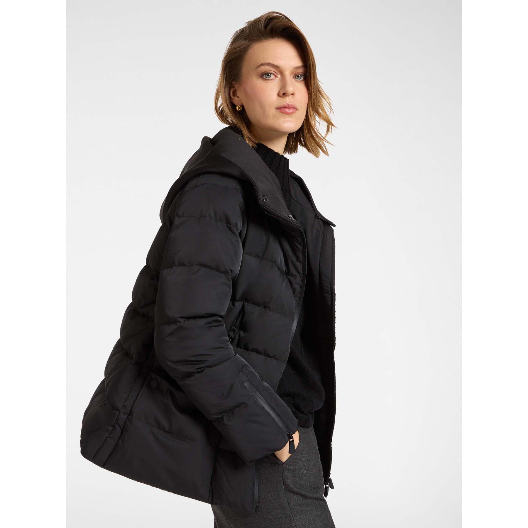 Elena Mirò - Piumino in nylon opaco - Nero