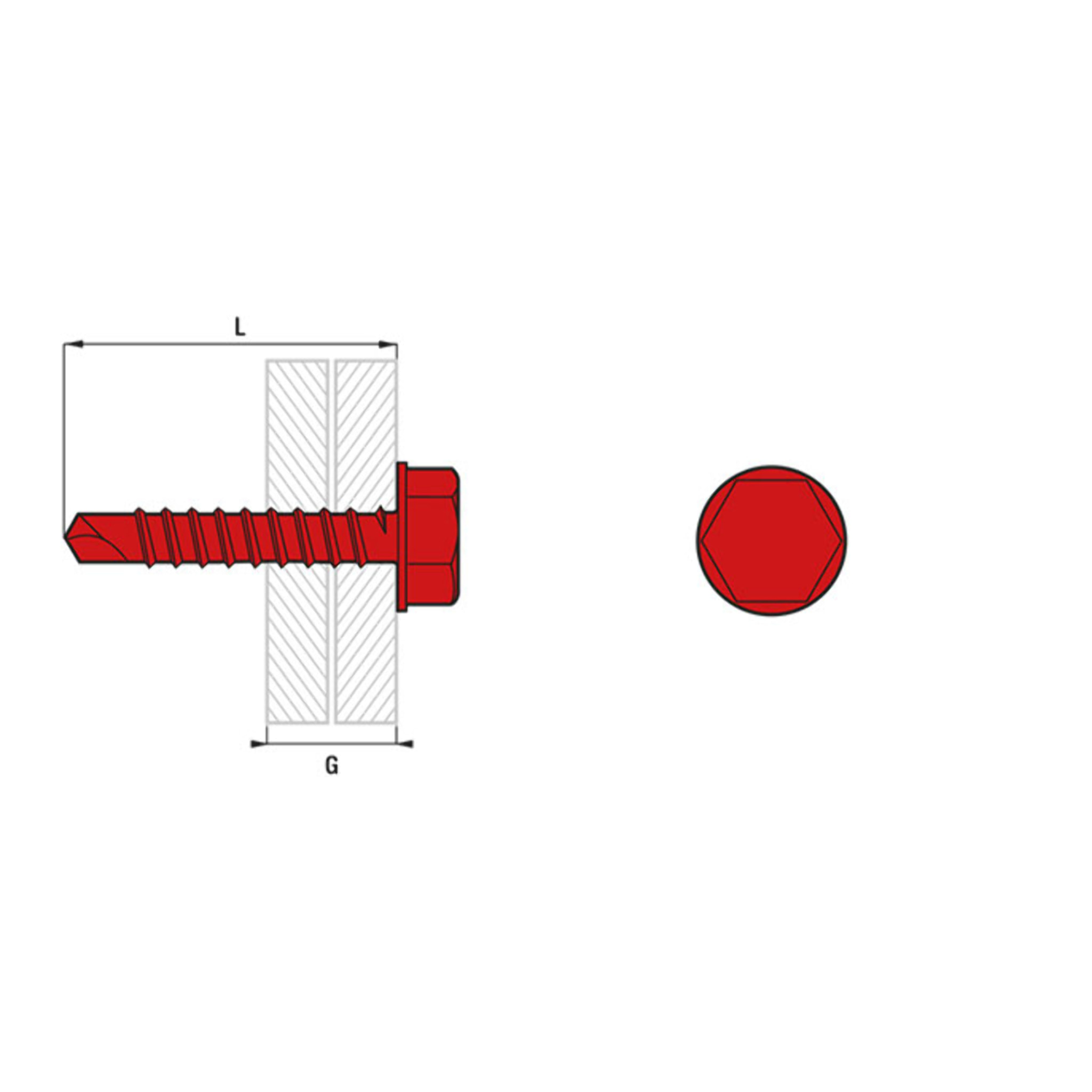 Vis autoperceuse acier zingué blanc tête hexagonale - 4,8 mm x 16 mm - Assemblage 7 mm - Boite de 500 - SCELL IT - THT8-48016