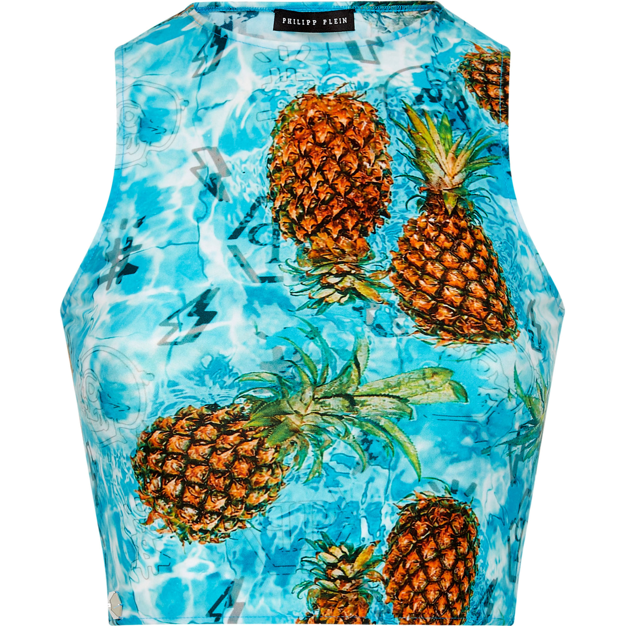 PHILIPP PLEIN Crop Top Pineapple Skies
