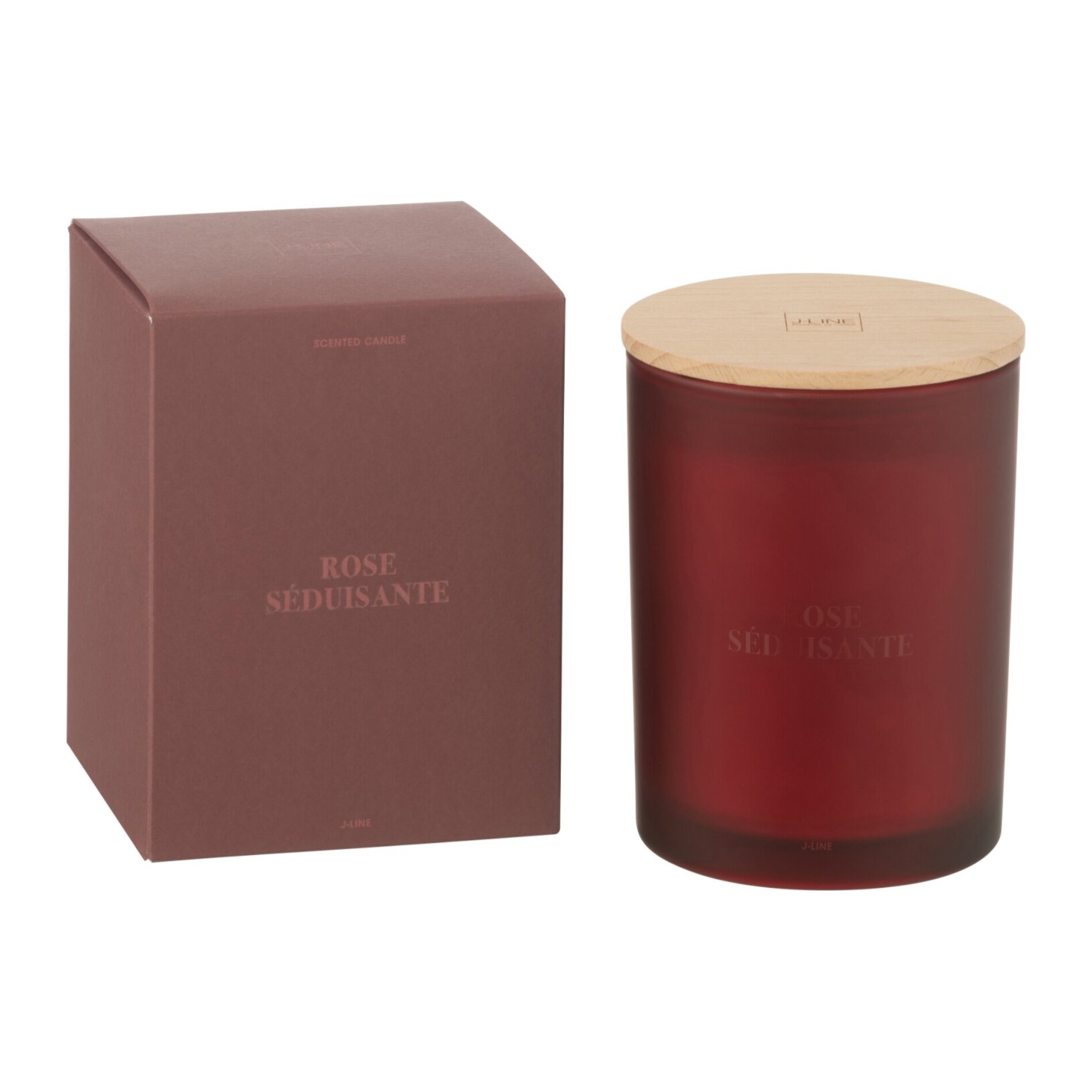 J-Line bougie parfumée Accords Essentiels - Rose Séduisante - verre - rouge - 52H