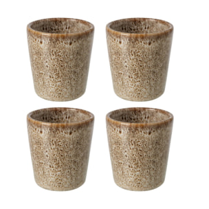 J-Line boîte de 4 tasses - porcelaine - taupe