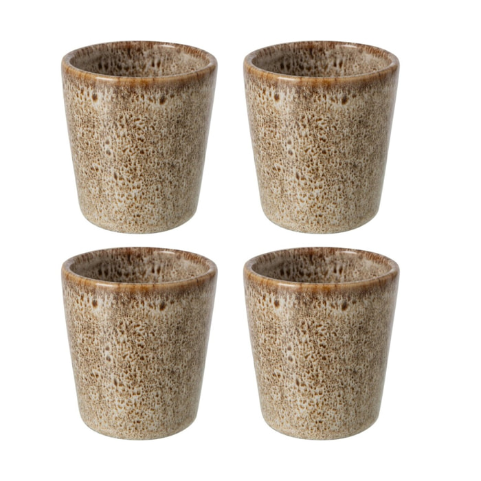 J-Line boîte de 4 tasses - porcelaine - taupe